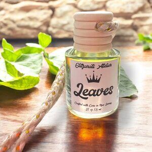 Leaves Scented Hanging Glass Car Oil Diffuser Freshener 8ml